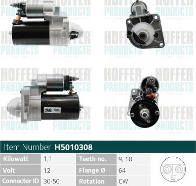 Hoffer H5010308 - Démarreur cwaw.fr