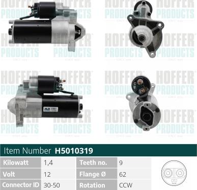 Hoffer H5010319 - Démarreur cwaw.fr