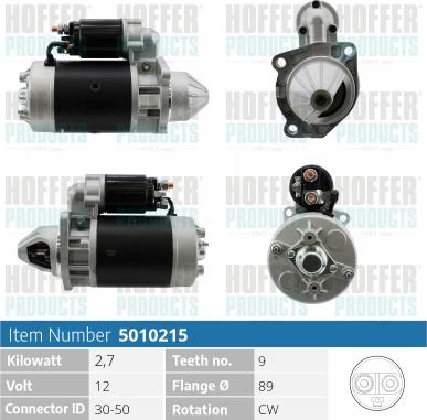 Hoffer H5010215 - Démarreur cwaw.fr