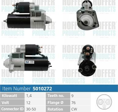 Hoffer H5010272 - Démarreur cwaw.fr