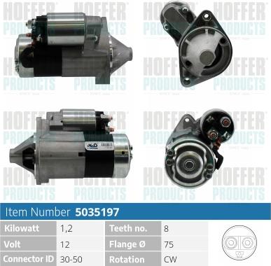 Hoffer H5035197 - Démarreur cwaw.fr