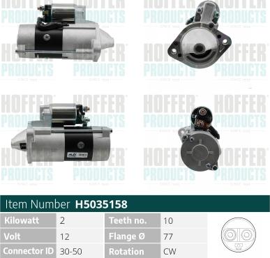 Hoffer H5035158 - Démarreur cwaw.fr