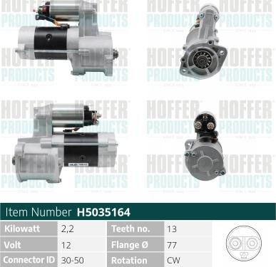 Hoffer H5035164 - Démarreur cwaw.fr