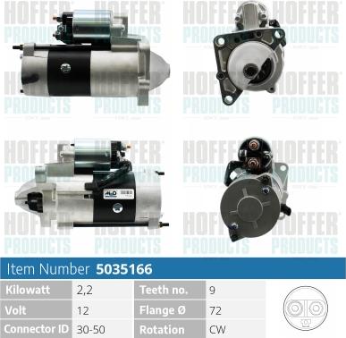 Hoffer H5035166 - Démarreur cwaw.fr