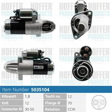 Hoffer H5035104 - Démarreur cwaw.fr