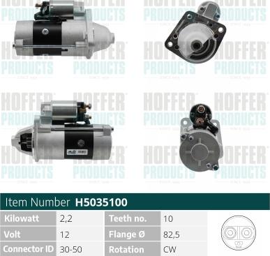 Hoffer H5035100 - Démarreur cwaw.fr