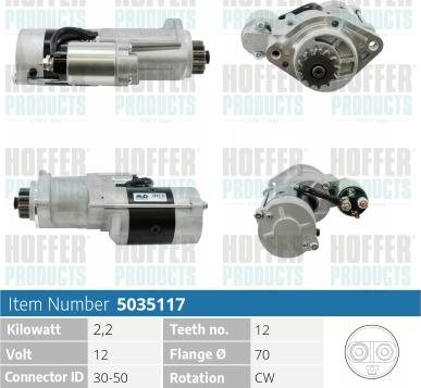 Hoffer H5035117 - Démarreur cwaw.fr