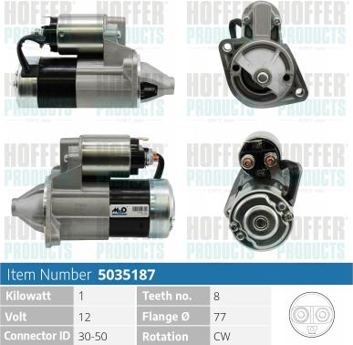 Hoffer H5035187 - Démarreur cwaw.fr