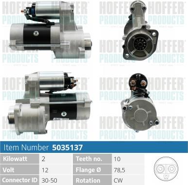 Hoffer H5035137 - Démarreur cwaw.fr