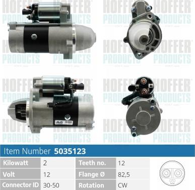 Hoffer H5035123 - Démarreur cwaw.fr