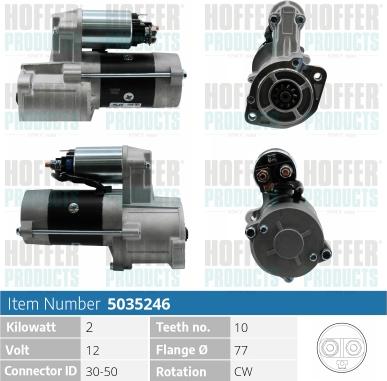 Hoffer H5035246 - Démarreur cwaw.fr