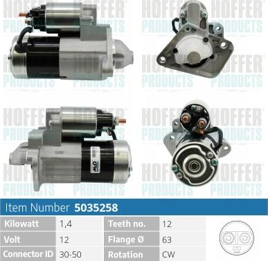 Hoffer H5035258 - Démarreur cwaw.fr