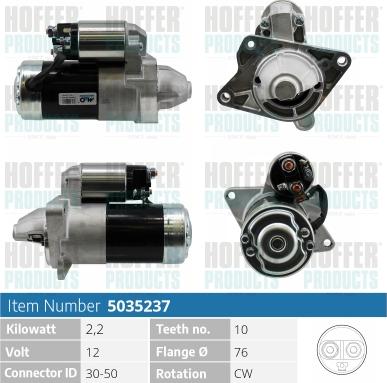 Hoffer H5035237 - Démarreur cwaw.fr