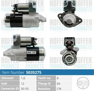 Hoffer H5035275 - Démarreur cwaw.fr