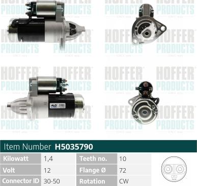 Hoffer H5035790 - Démarreur cwaw.fr