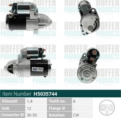 Hoffer H5035744 - Démarreur cwaw.fr