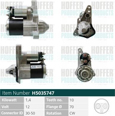 Hoffer H5035747 - Démarreur cwaw.fr