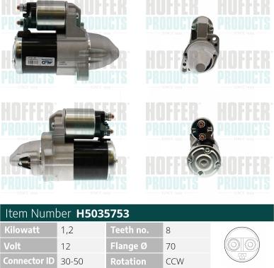 Hoffer H5035753 - Démarreur cwaw.fr