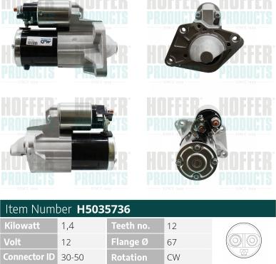 Hoffer H5035736 - Démarreur cwaw.fr