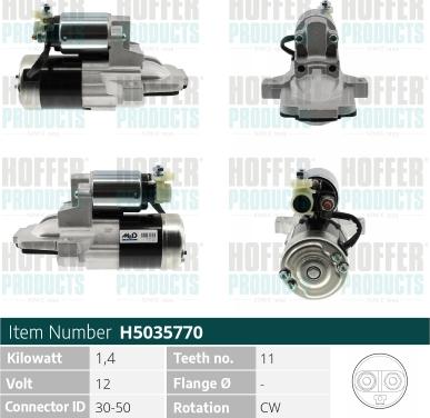 Hoffer H5035770 - Démarreur cwaw.fr