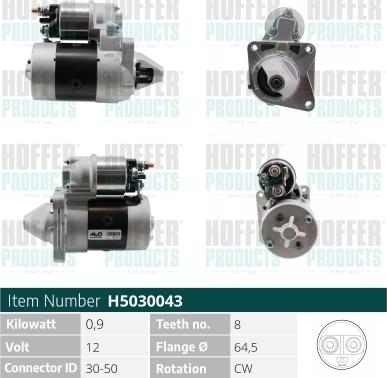 Hoffer H5030043 - Démarreur cwaw.fr