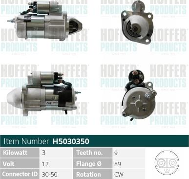 Hoffer H5030350 - Démarreur cwaw.fr