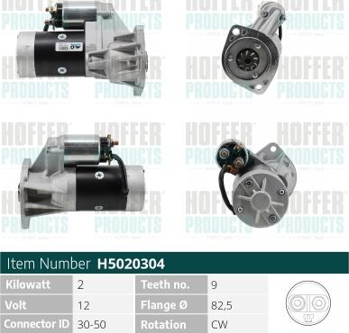 Hoffer H5020304 - Démarreur cwaw.fr