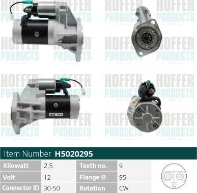 Hoffer H5020295 - Démarreur cwaw.fr