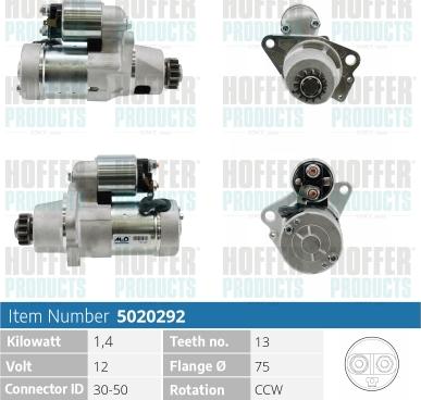 Hoffer H5020292 - Démarreur cwaw.fr