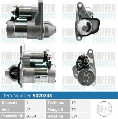 Hoffer H5020243 - Démarreur cwaw.fr