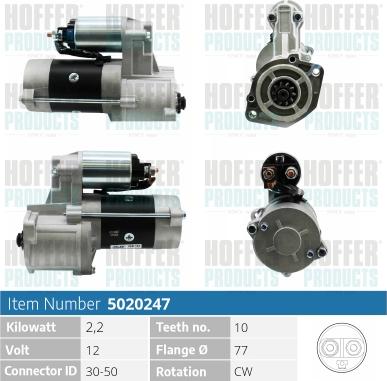 Hoffer H5020247 - Démarreur cwaw.fr