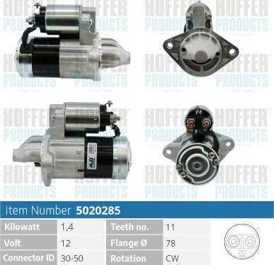 Hoffer H5020285 - Démarreur cwaw.fr