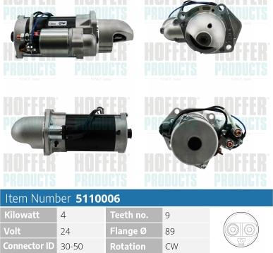 Hoffer H5110006 - Démarreur cwaw.fr