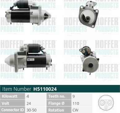 Hoffer H5110024 - Démarreur cwaw.fr