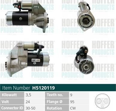 Hoffer H5120119 - Démarreur cwaw.fr