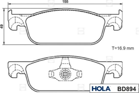 Hola BD894 - Kit de plaquettes de frein, frein à disque cwaw.fr