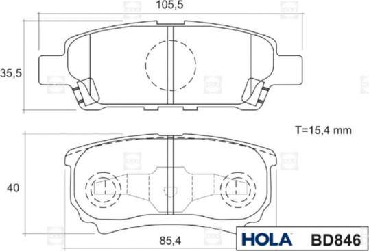 Hola BD846 - Kit de plaquettes de frein, frein à disque cwaw.fr