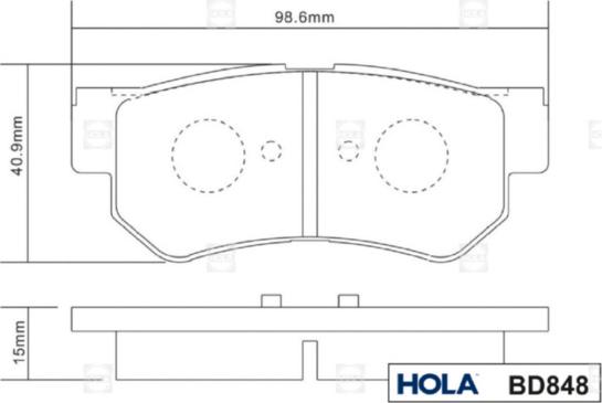 Hola BD848 - Kit de plaquettes de frein, frein à disque cwaw.fr