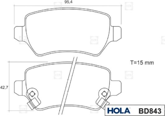 Hola BD843 - Kit de plaquettes de frein, frein à disque cwaw.fr