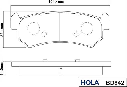 Hola BD842 - Kit de plaquettes de frein, frein à disque cwaw.fr