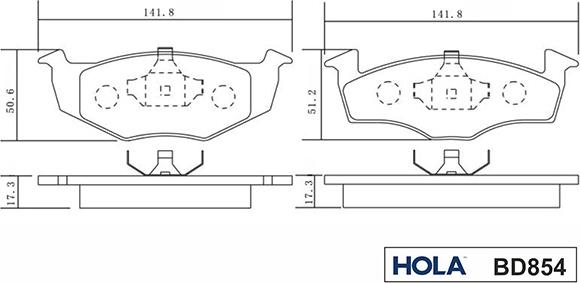 Hola BD854 - Kit de plaquettes de frein, frein à disque cwaw.fr