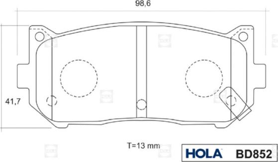 Hola BD852 - Kit de plaquettes de frein, frein à disque cwaw.fr