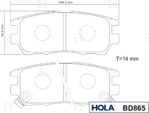 Hola BD865 - Kit de plaquettes de frein, frein à disque cwaw.fr