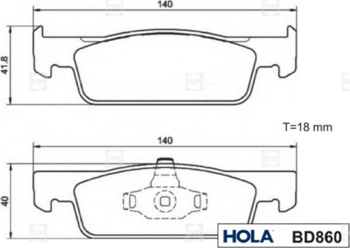 Hola BD860 - Kit de plaquettes de frein, frein à disque cwaw.fr