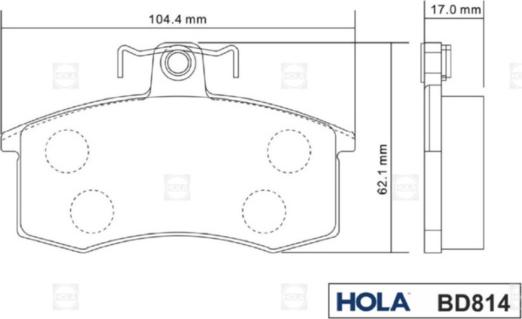 Hola BD814 - Kit de plaquettes de frein, frein à disque cwaw.fr