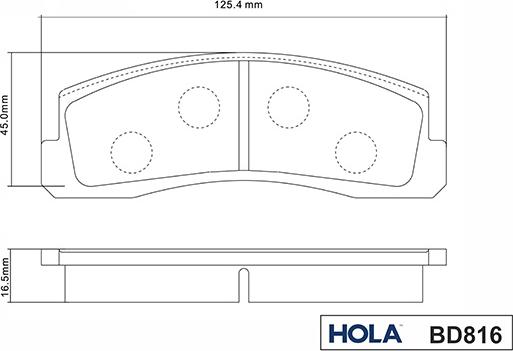 Hola BD816 - Kit de plaquettes de frein, frein à disque cwaw.fr