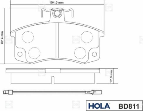 Hola BD811 - Kit de plaquettes de frein, frein à disque cwaw.fr