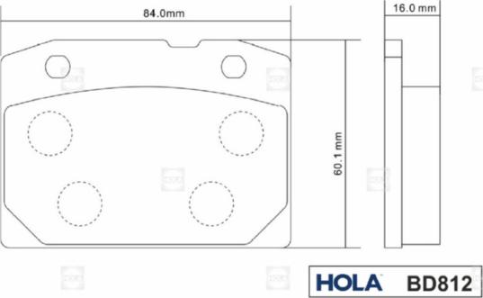 Hola BD812 - Kit de plaquettes de frein, frein à disque cwaw.fr