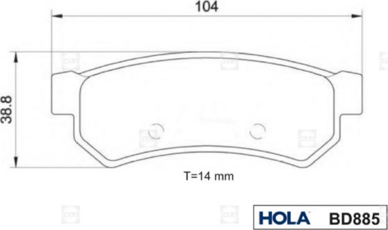 Hola BD885 - Kit de plaquettes de frein, frein à disque cwaw.fr