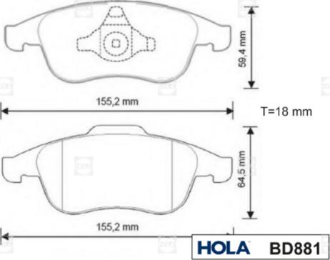 Hola BD881 - Kit de plaquettes de frein, frein à disque cwaw.fr